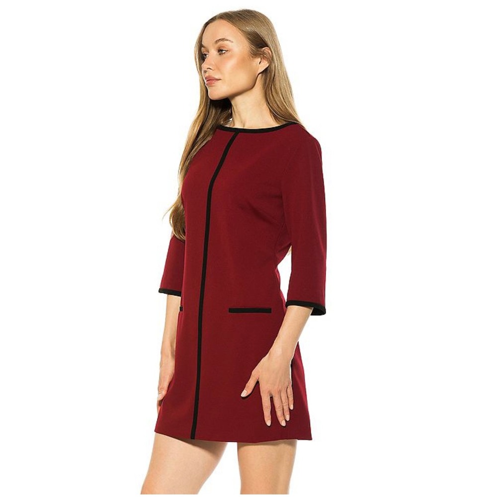 Women's Alexia Admor Liora Boatneck Shift Dress XS burgundy NWT